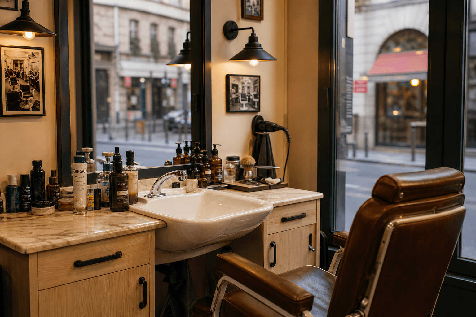 Sokak manzaralı styling istasyonu